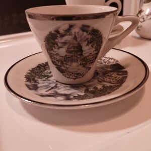 Vintage ~ Souvenir Demitasse Cup/Saucer "THE CAPITOL" Washington DCVintage